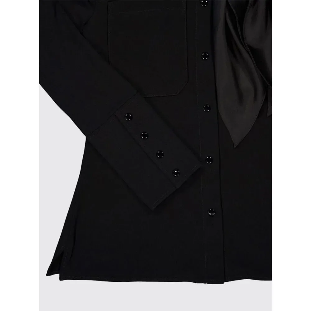 Courreges Women Courri¨Ges Pussy-Bow Criªpe Shirt With Concealed Placket